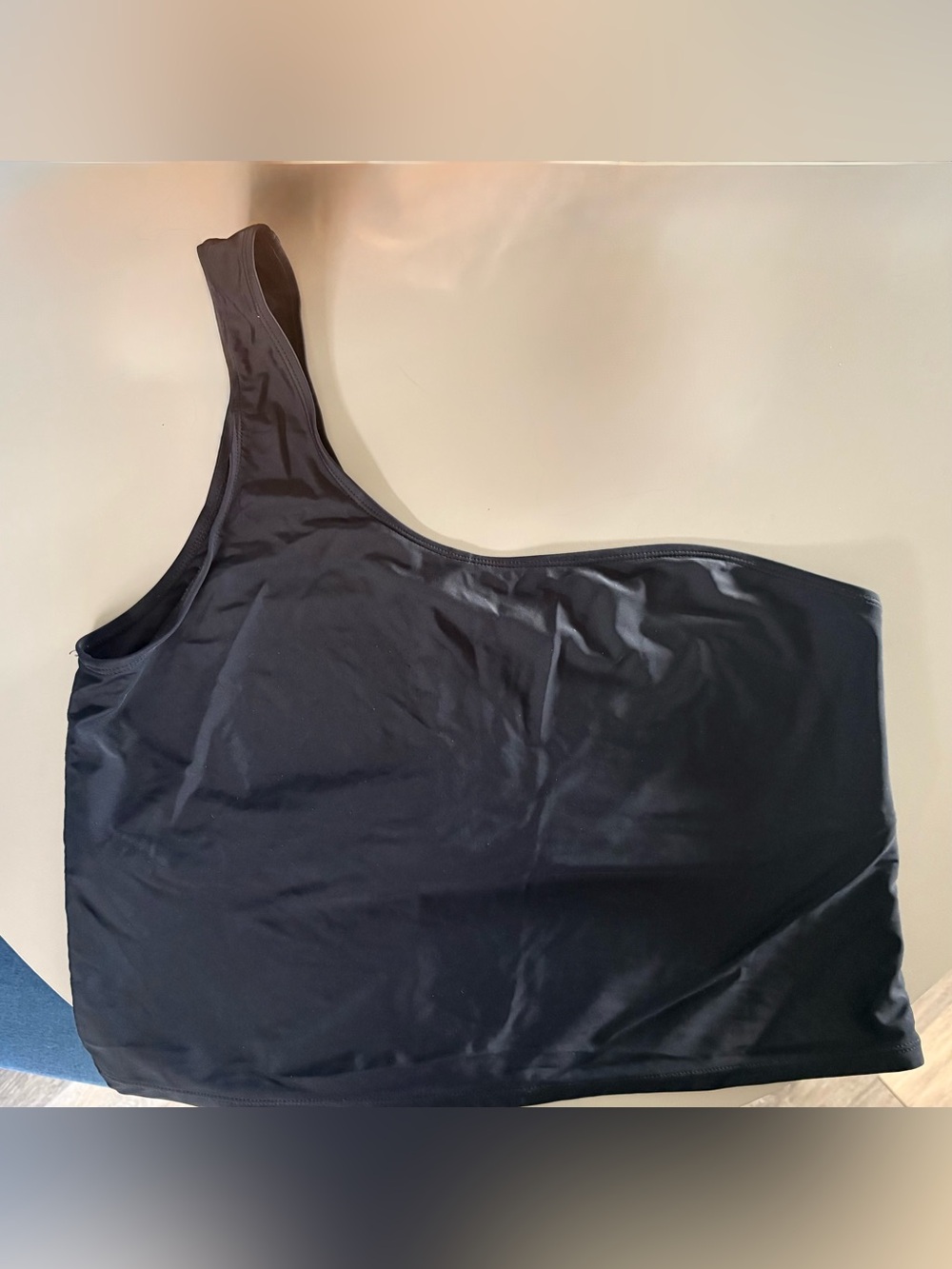 Coral Reef Swim Black One Shoulder Tankini Top XXL 18/20